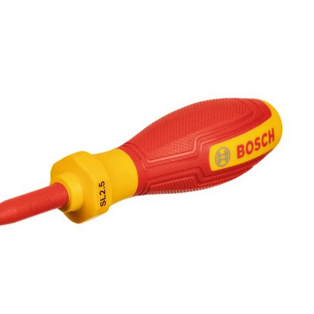 Chave de Fenda Haste Isolada 1000V VDE EN/IEC60900 CRV 2,5X75MM Bosch 1600A02NC0