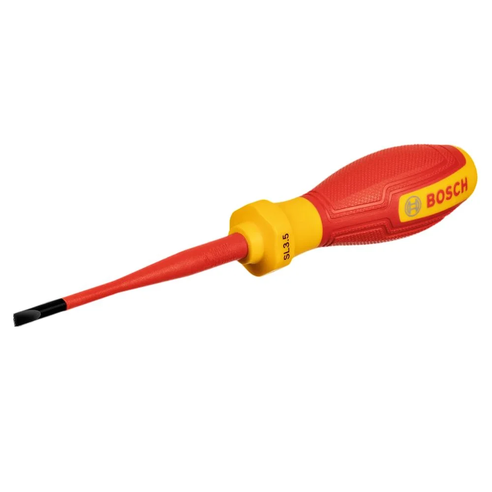 Chave de Fenda Haste Isolada 1000V VDE EN/IEC60900 CRV 3,5X75MM Bosch 1600A02NC1