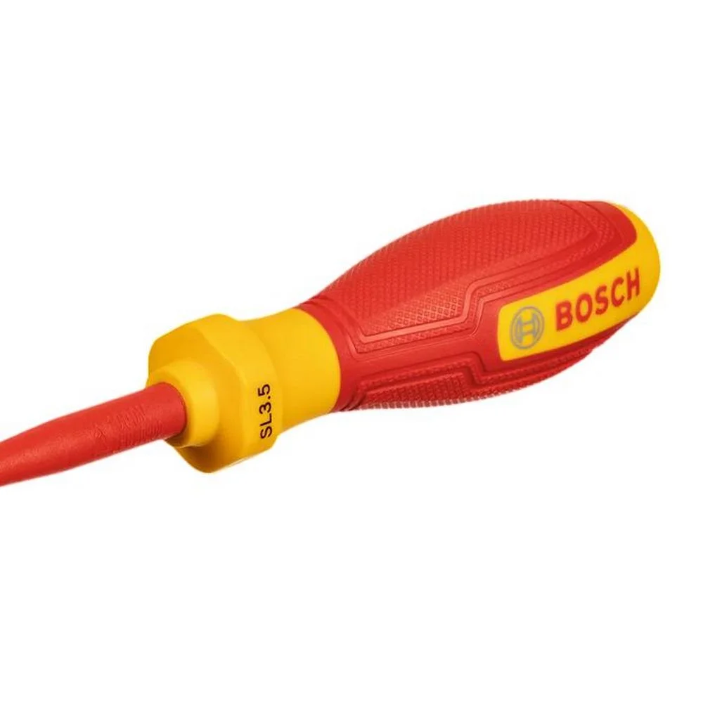 Chave de Fenda Haste Isolada 1000V VDE EN/IEC60900 CRV 3,5X75MM Bosch 1600A02NC1