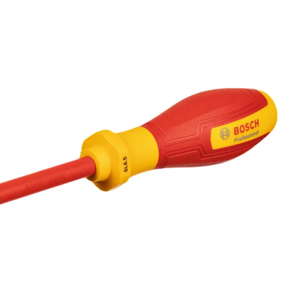 Chave de Fenda Haste Isolada 1000V VDE EN/IEC60900 CRV 6,5X125MM Bosch 1600A02NC4