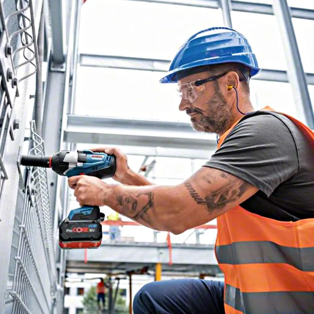 Chave de Impacto a Bateria 18V 1000NM Brushless Biturbo Sem Carregador e Bateria 1/2" Bosch GDS 18V-1000