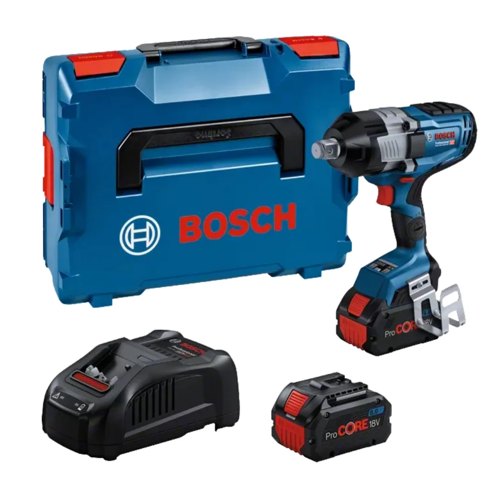 Chave de Impacto a Bateria 18V 1600NM Brushless Carregador Maleta 2 Baterias 8AH 3/4" 220V Bosch GDS 18V-1600HC