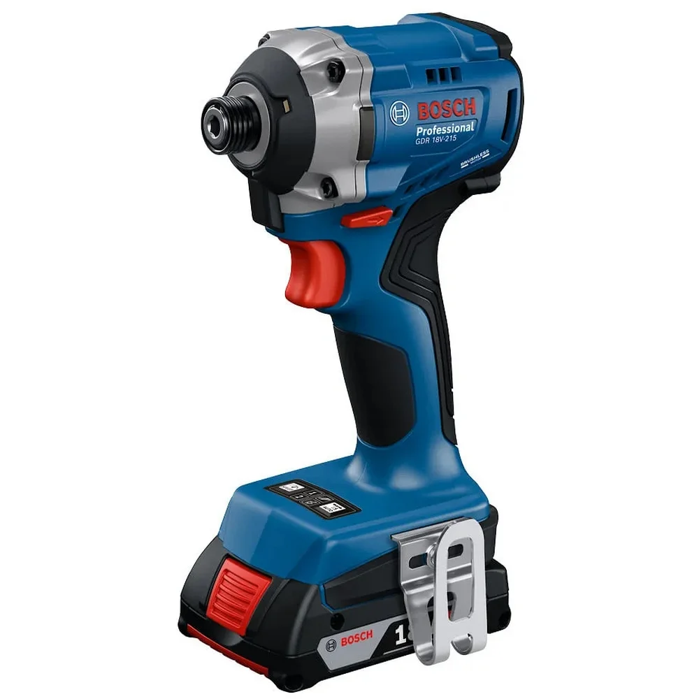 Chave de Impacto a Bateria 18V 215NM Brushless Maleta Carregador e 2 Baterias 2AH 1/4" Bivolt Bosch GDR 18V-215