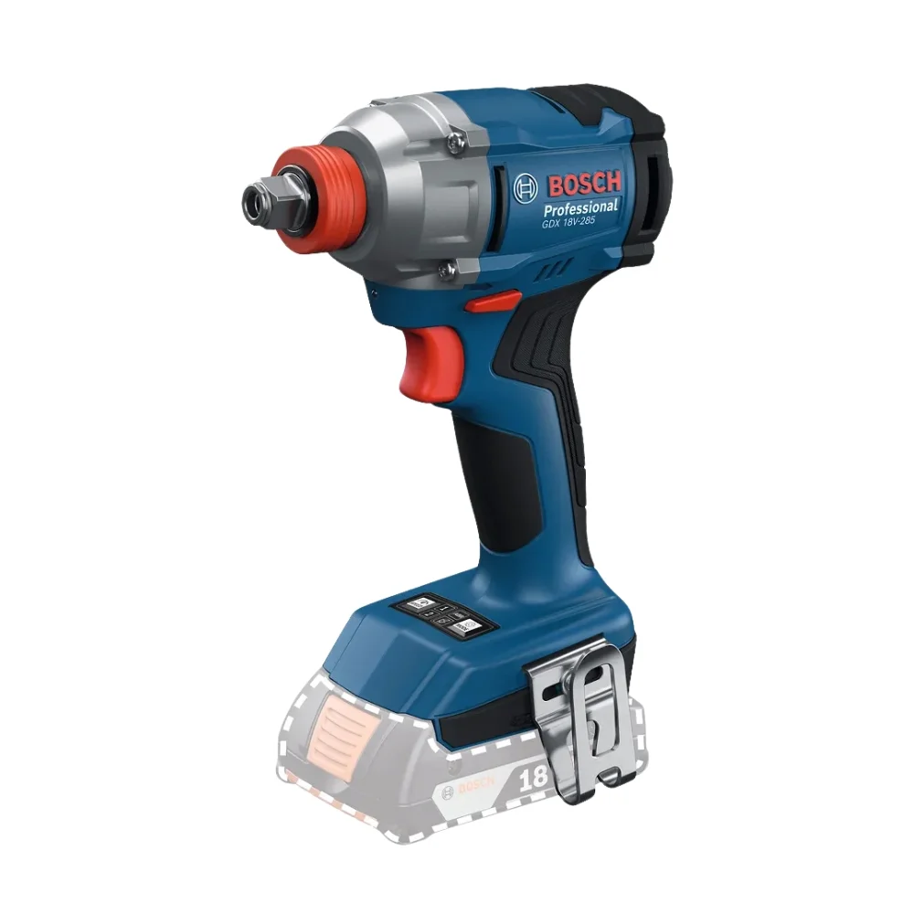 Chave de Impacto a Bateria 18V 285NM Brushless Maleta Carregador e 2 Baterias 2AH 1/4-1/2" Bivolt Bosch GDX 18V-285