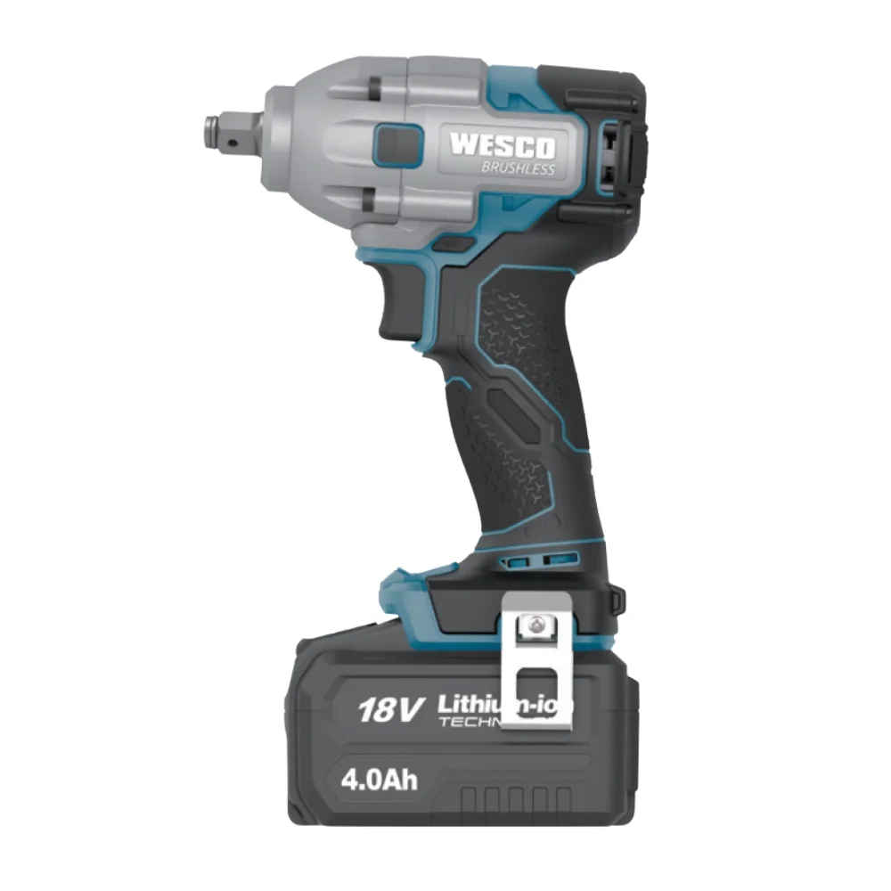 Chave de Impacto a Bateria 18V 350NM Brushless Carregador 1 Bateria 4AH Soquetes 1/2" Bivolt Wesco WS2407.1