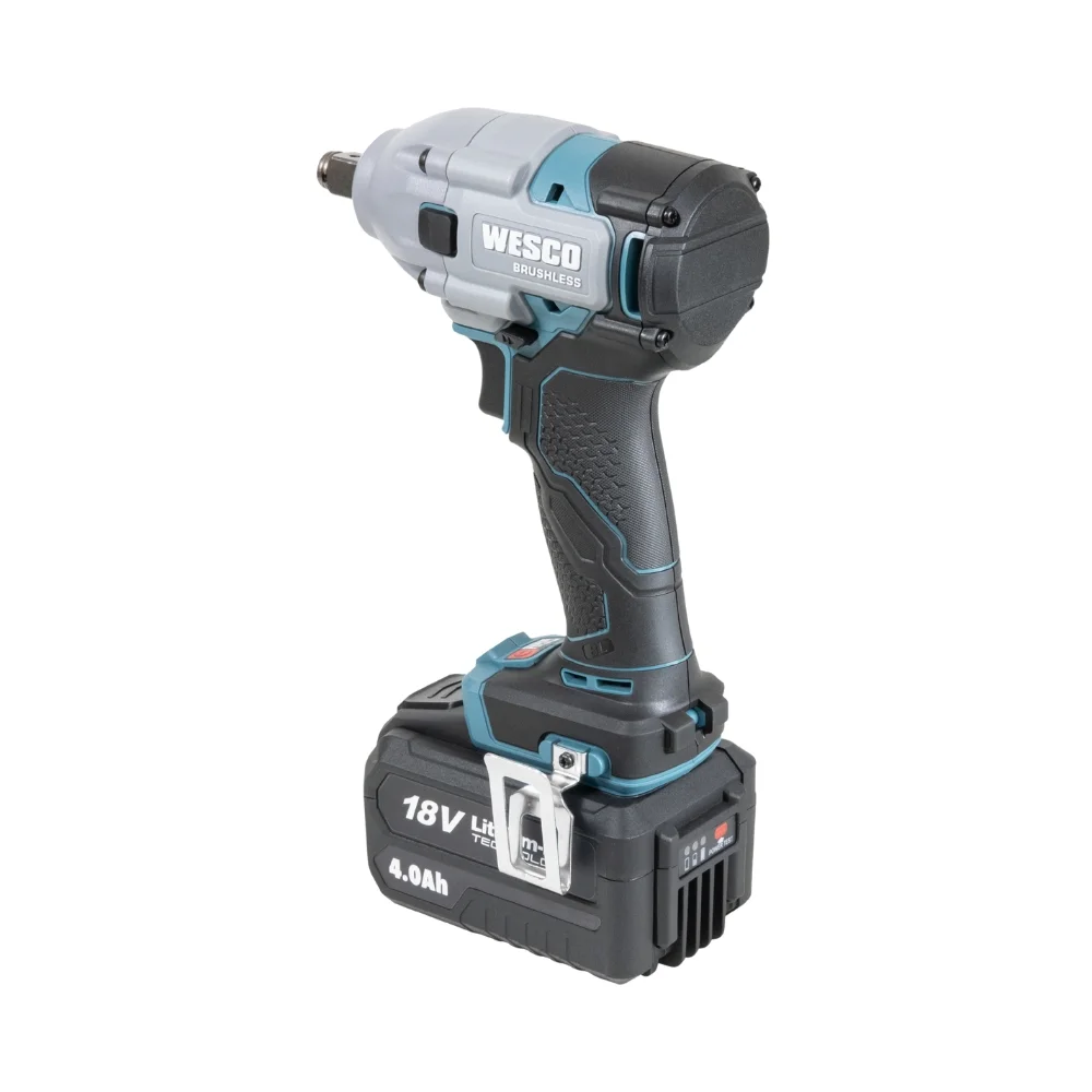 Chave de Impacto a Bateria 18V 350NM Brushless Carregador 1 Bateria 4AH Soquetes 1/2" Bivolt Wesco WS2407.1