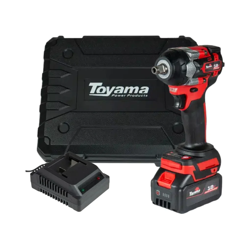 Chave de Impacto a Bateria 18V 350NM Brushless Maleta Carregador e 1 Bateria 4AH 1/2" Bivolt Toyama TBT18IW350-K