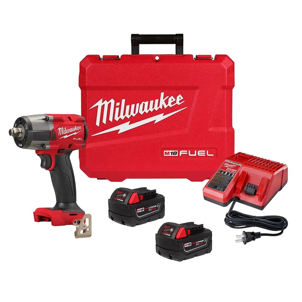 Chave de Impacto a Bateria 18V 745NM Brushless Maleta Carregador 2 Baterias 5AH 1/2" 220V Milwaukee 2962-22R