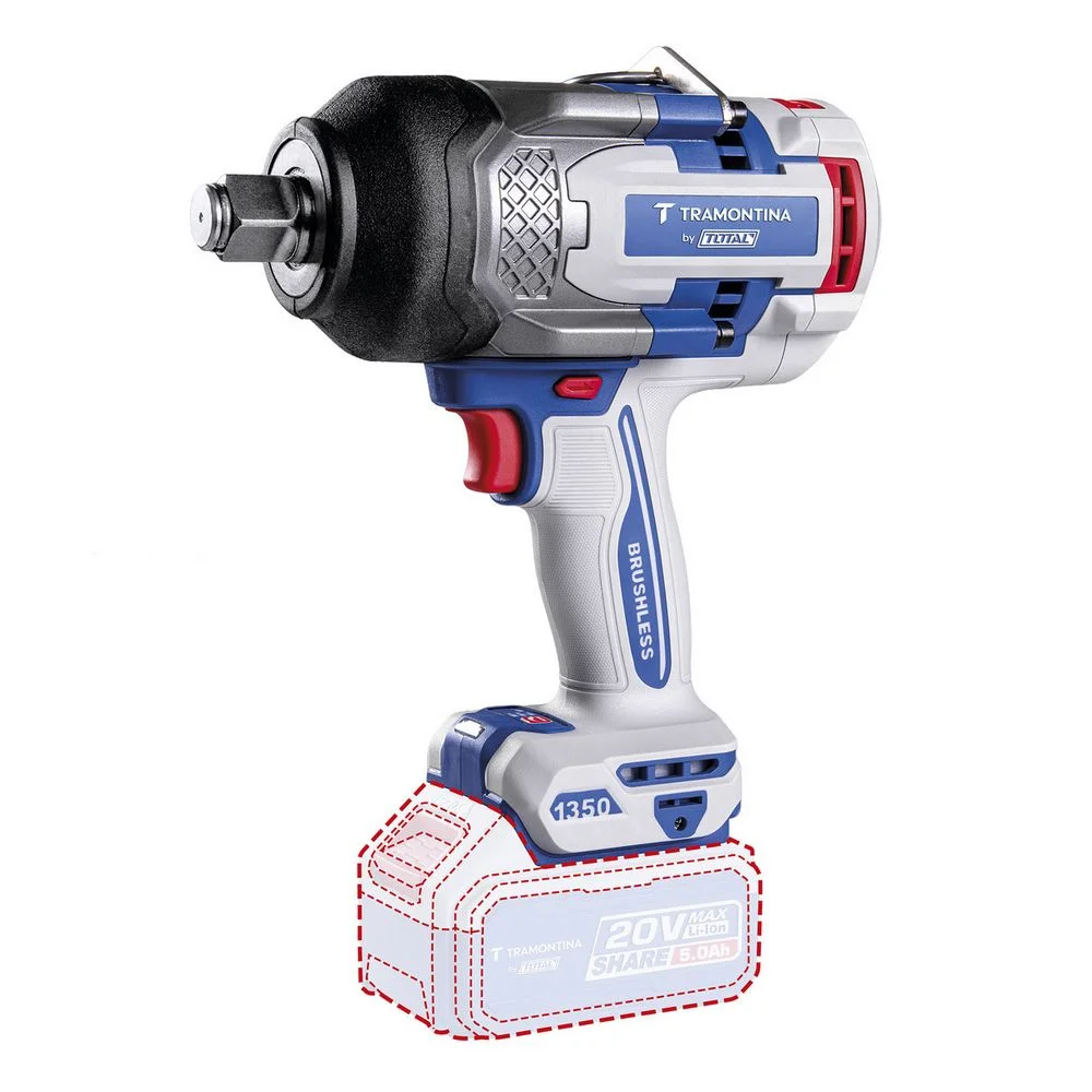 Chave de Impacto a Bateria 20V 1350NM Brushless Sem Carregador e Bateria 3/4" Tramontina Tota 42303/013