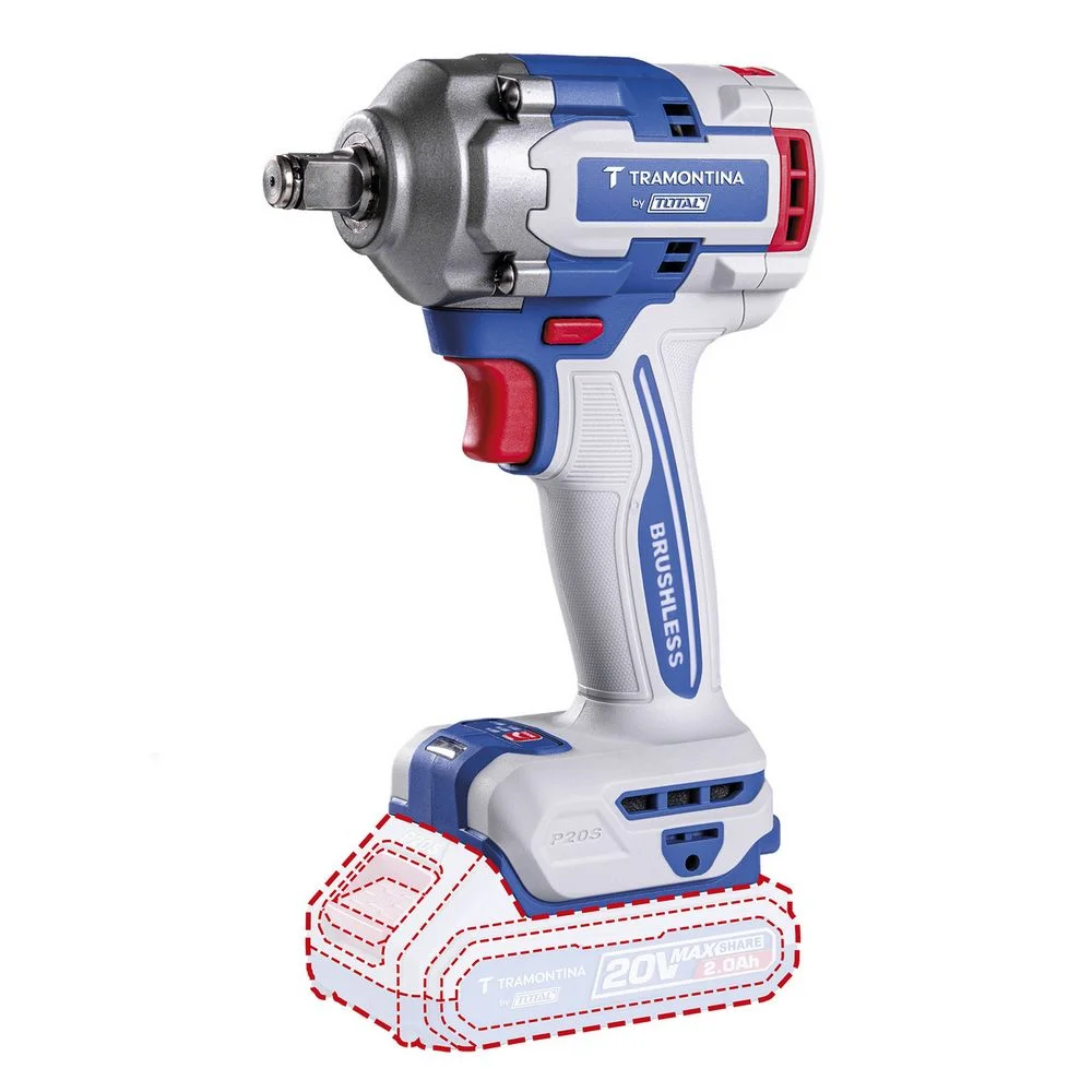Chave de Impacto a Bateria 20V 405NM Brushless Sem Carregador e Bateria 1/2" Tramontina Tota 42303/004