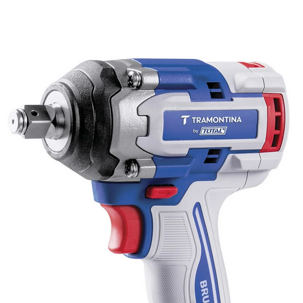 Chave de Impacto a Bateria 20V 550NM Brushless Maleta Carregador e 2 Baterias 4AH 1/2" Bivolt Tramontina by Total 42303/205