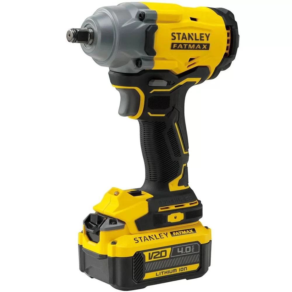 Chave de Impacto a Bateria 20V Max 370NM Brushless Maleta Carregador e 2 Baterias 4AH 1/2" 220V Stanley SBW920M2K-B2