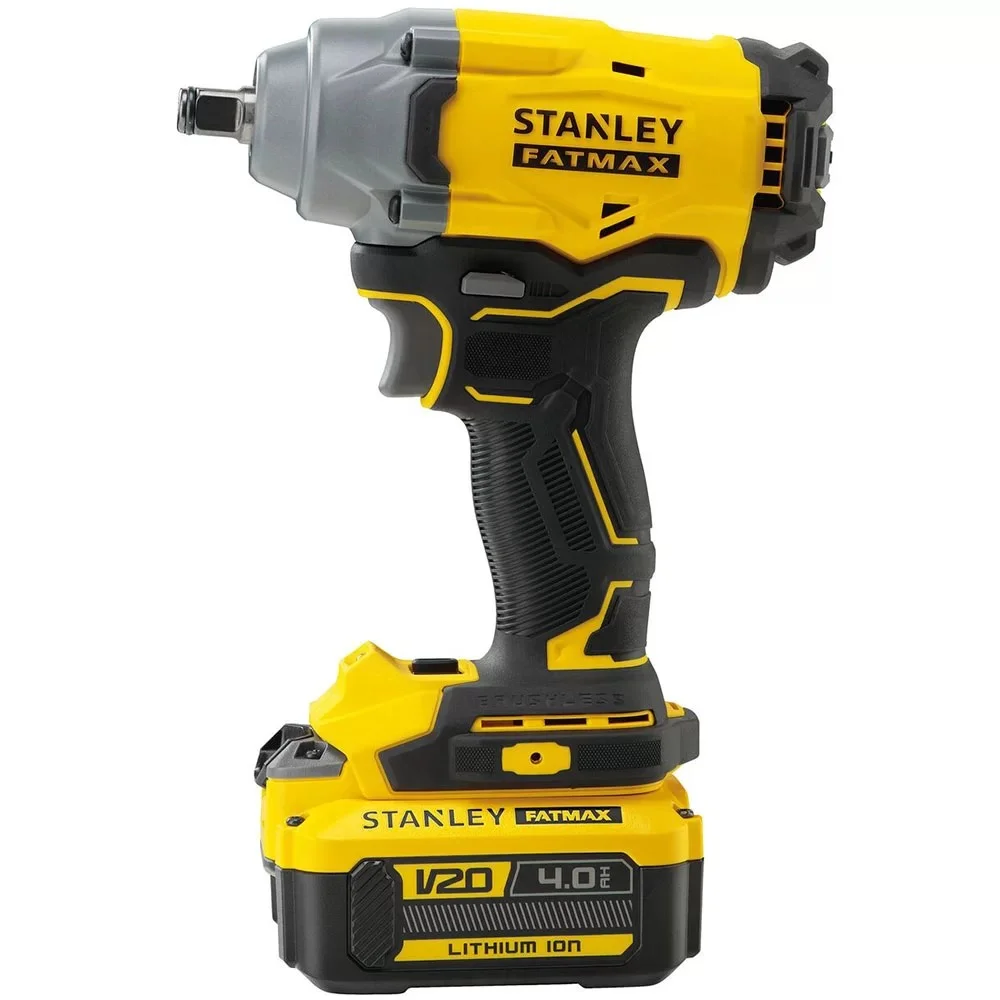 Chave de Impacto a Bateria 20V Max 370NM Brushless Maleta Carregador e 2 Baterias 4AH 1/2" 220V Stanley SBW920M2K-B2