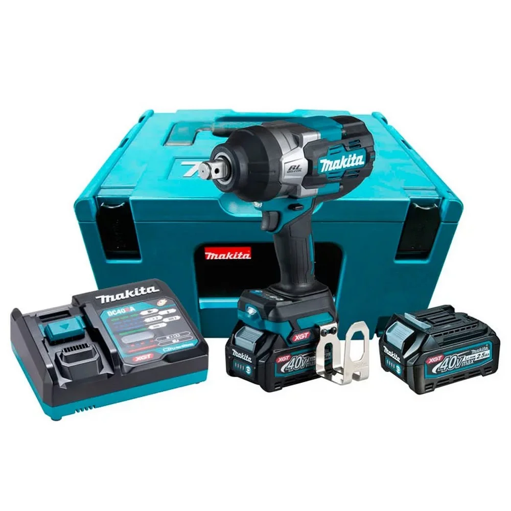 Chave de Impacto a Bateria 40V 1800NM Brushless Maleta Carregador 2 Baterias 2,5A 3/4" Bivolt Makita TW001GD201