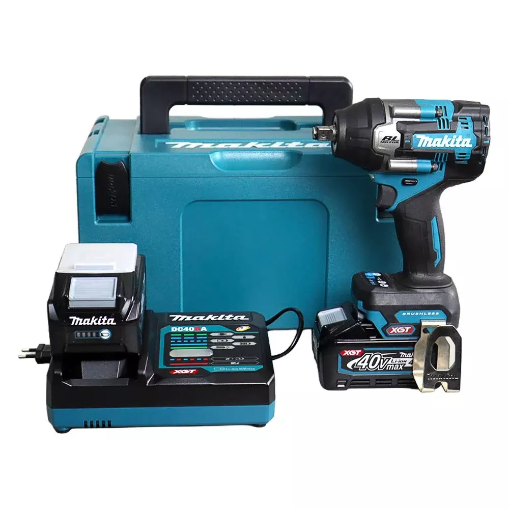 Chave de Impacto a Bateria 40V 760NM Brushless Maleta Carregador e 2 Baterias 4AH 1/2" Bivolt Makita TW007GM201