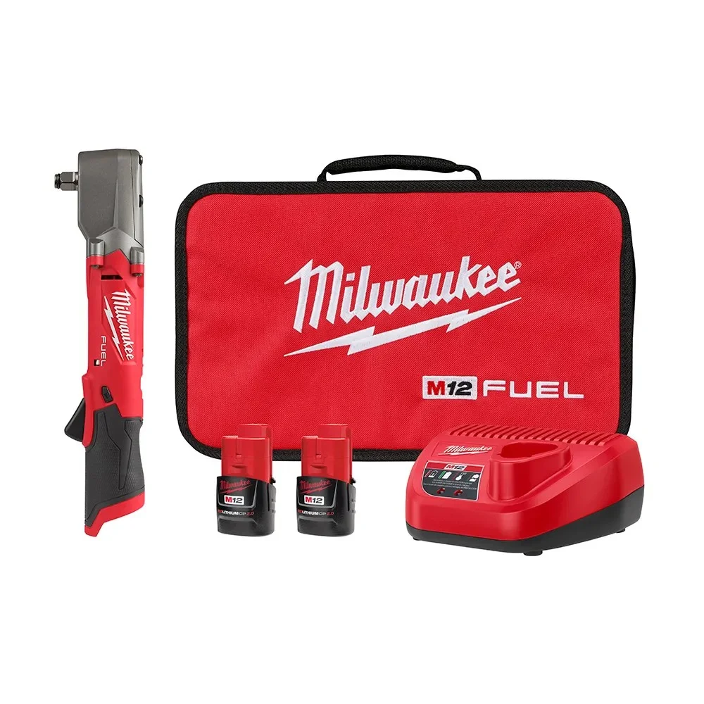 Chave de Impacto Angular a Bateria 12V 298NM Brushless Bolsa Carregador 2 Baterias 2AH 1/2" 220V Milwaukee 2565-22