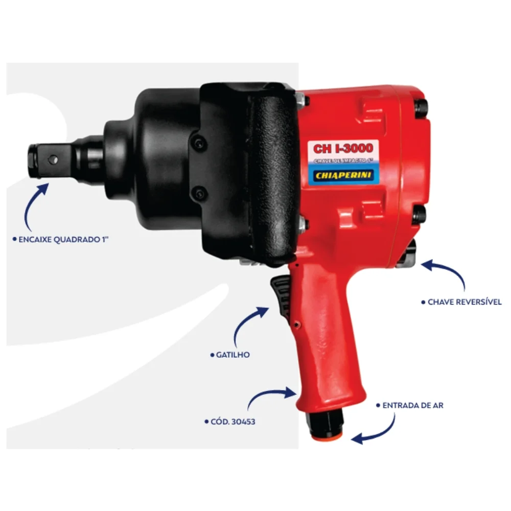Chave de Impacto Pneumatica 3000NM Twin Hammer 1" Chiaperini CH I-3000 RED