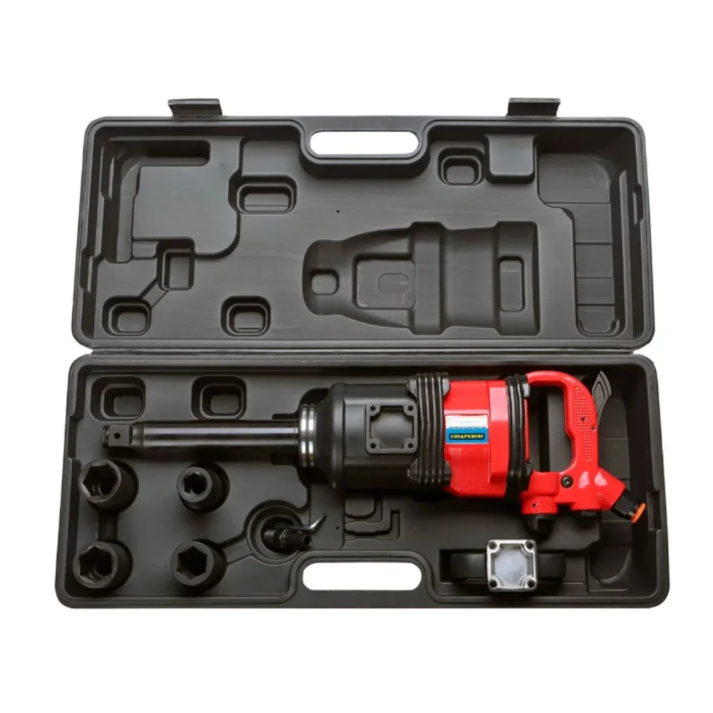 Chave de Impacto Pneumatica Longa 4200NM Twin Hammer com Maleta e Acessorios 1" Chiaperini CHI-4200 RED