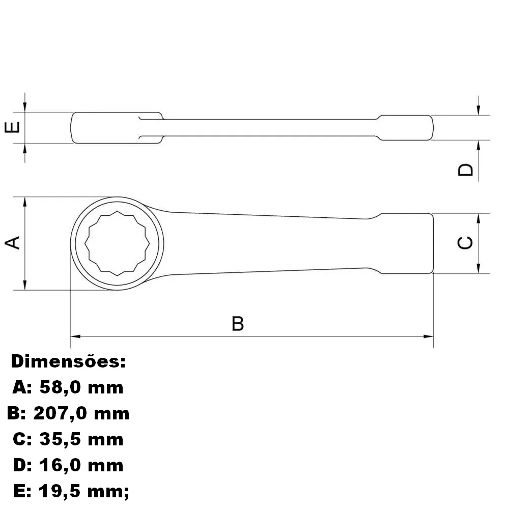 Chave Estria de Bater 36MM Tramontina Pro 44632/036