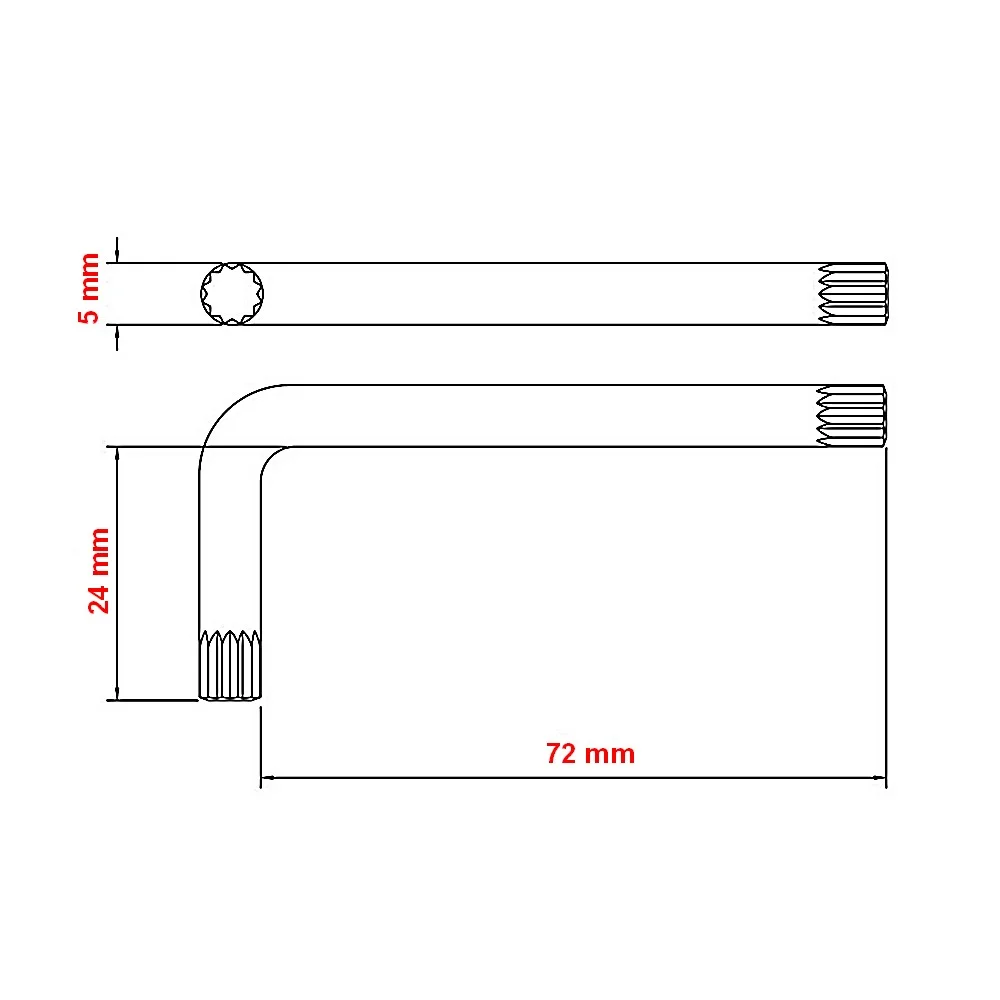 Chave Multidentada L CRV 5MM Tramontina Pro 44465/005