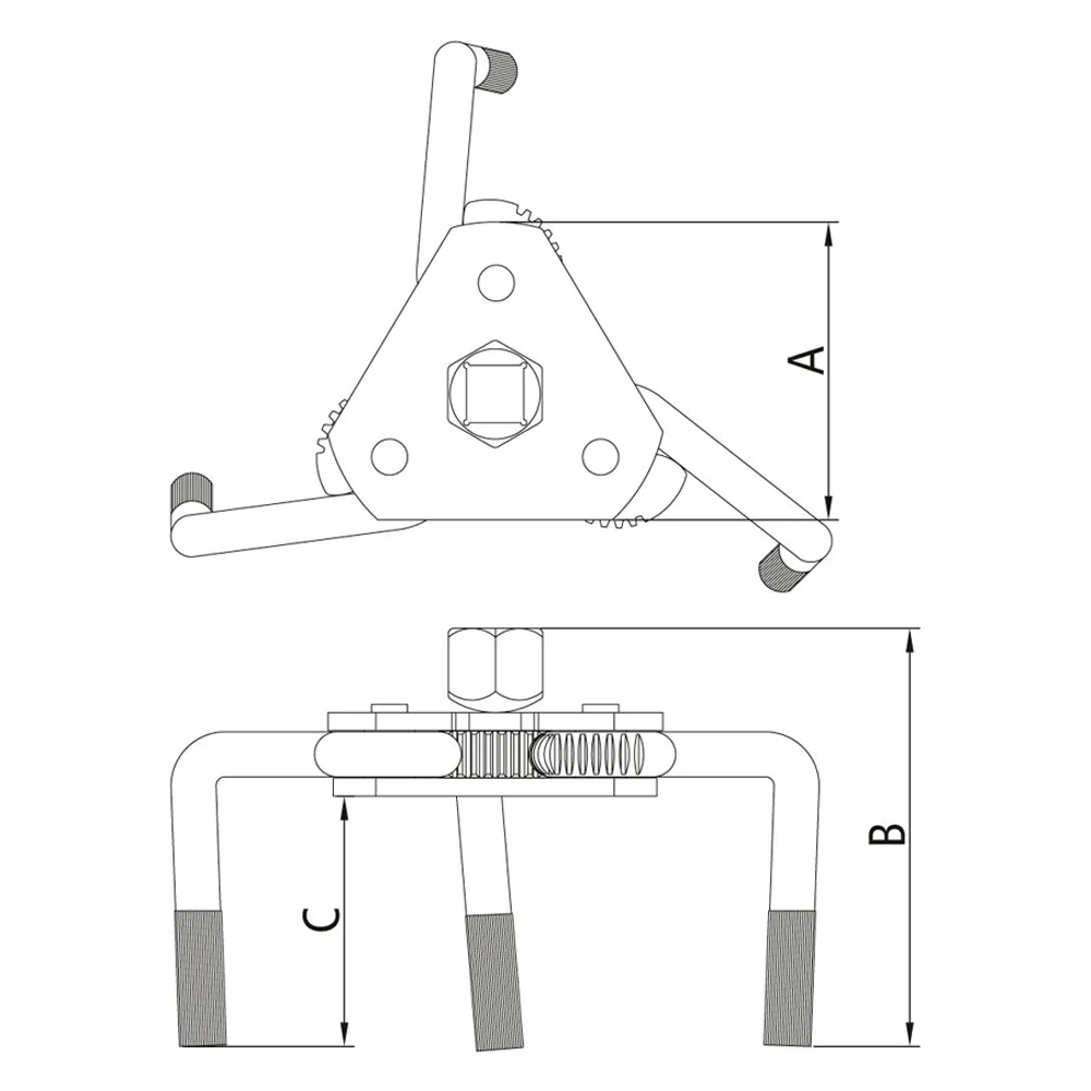 Chave para Filtro de Oleo 3 Garras Encaixe 3/8" 63-120MM Tramontina Pro 44096/501