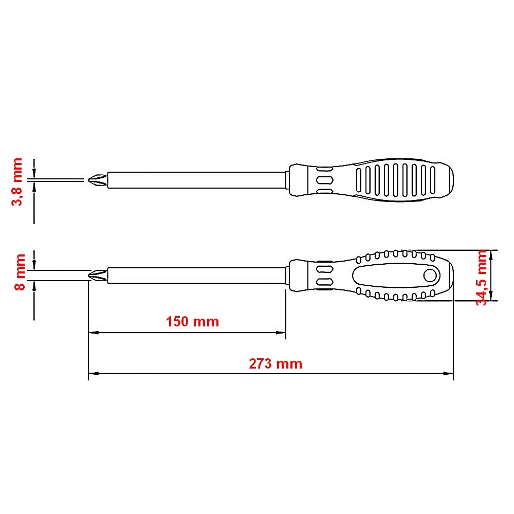 Chave Phillips Haste Isolada 1000V N3 IEC60900 NR10 Cabo com Duplo Isolamento 5/16X6" Tramontina Pro 44316/042