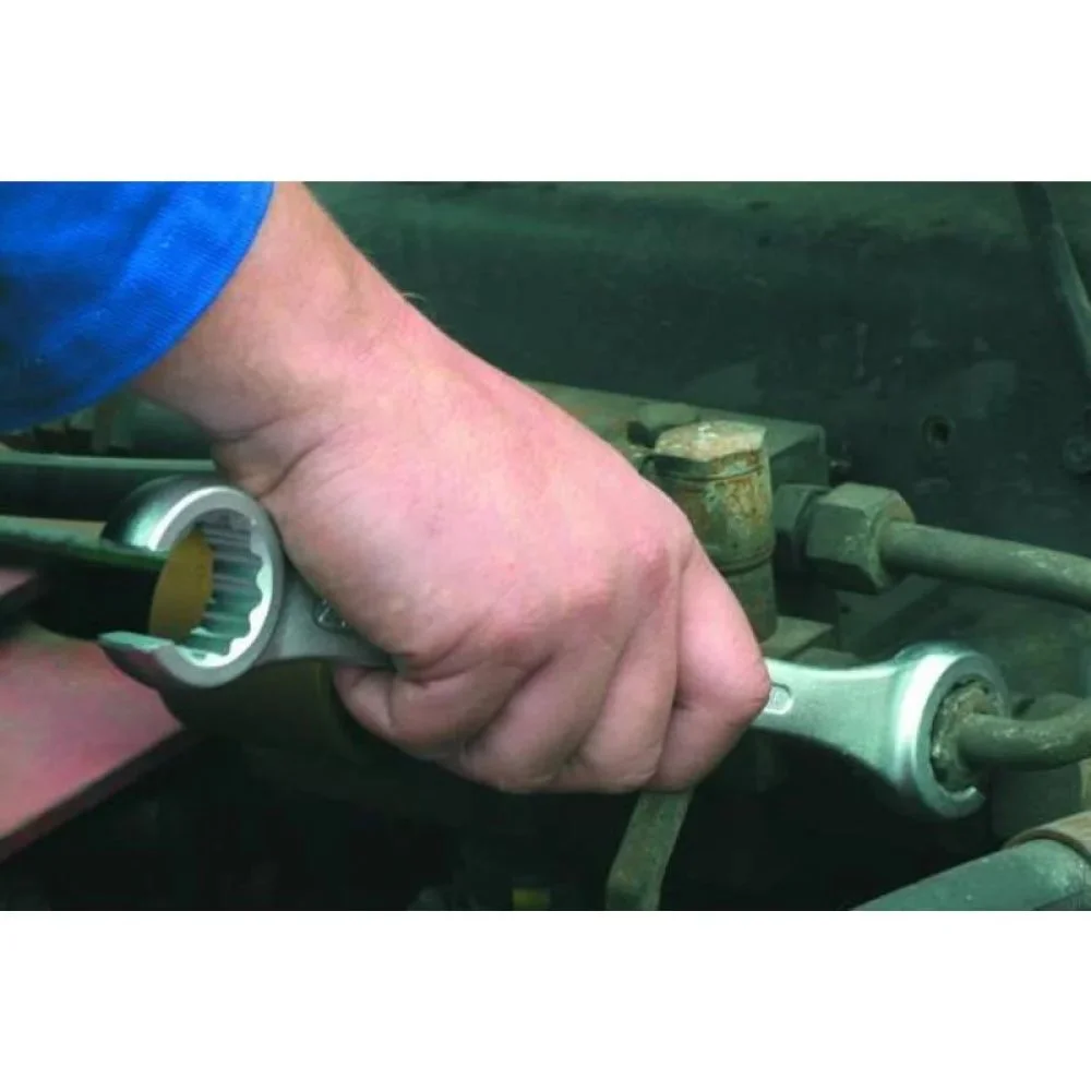 Chave Poligonal Aberta Estriada CRV 19X22MM Gedore 400