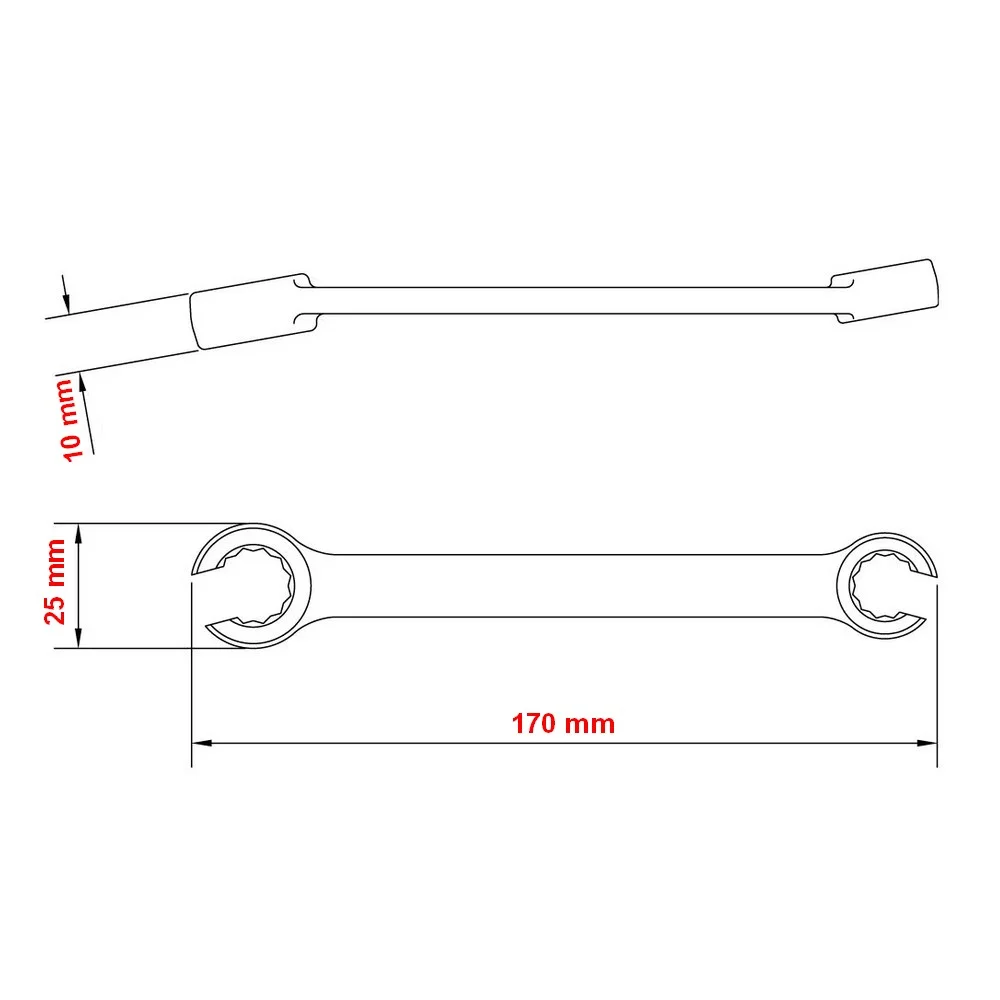 Chave Poligonal Aberta Sextavada CRV 10X12MM Tramontina Pro 44635/103