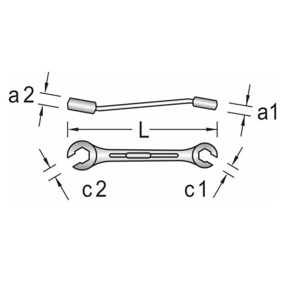 Chave Poligonal Aberta Sextavada CRV 5/16X3/8" Gedore 400