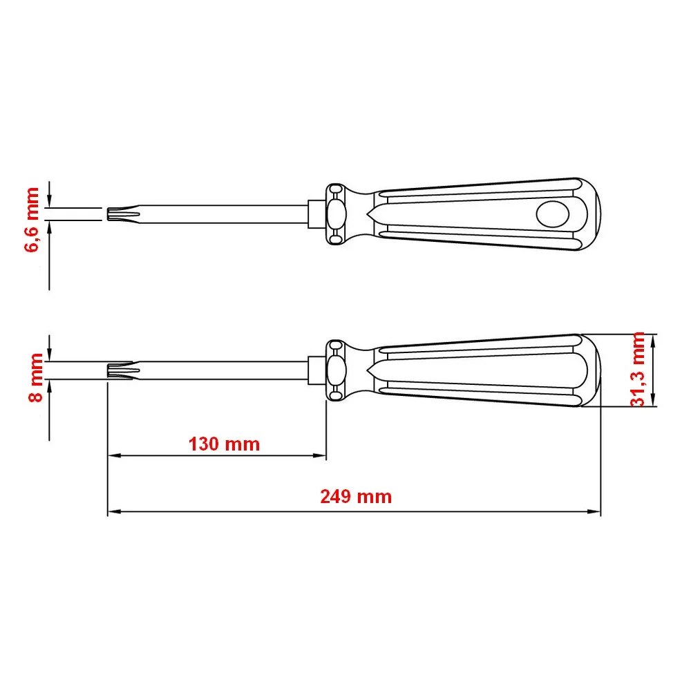 Chave Torx com Cabo Easygrip CRV T40-6,6MM Tramontina Pro 44350/040