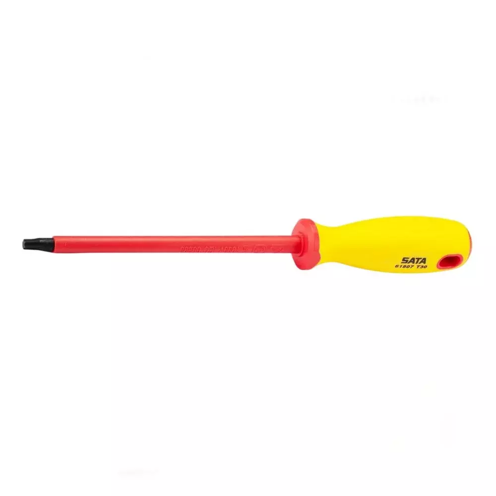 Chave Torx com Cabo Haste Isolada 1000V VDE IEC60900 CRV T10 Sata ST61802