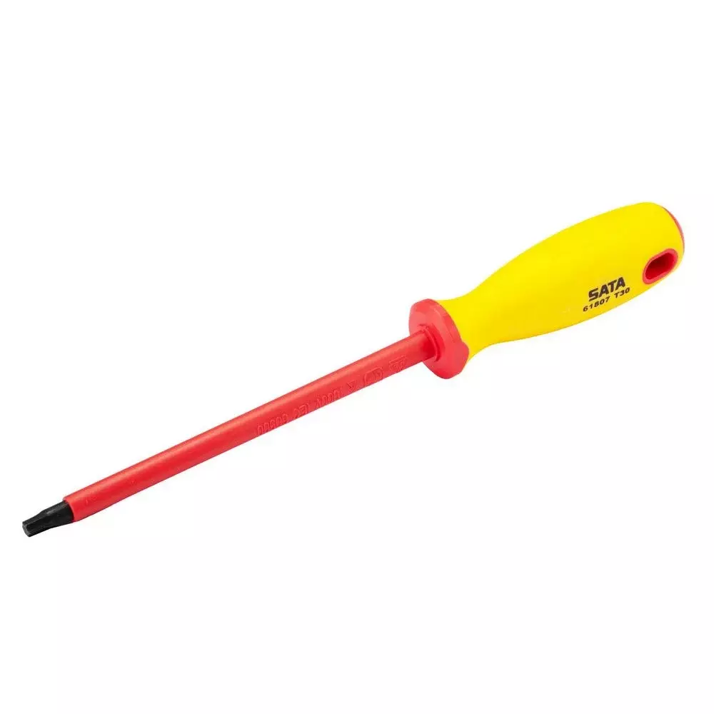 Chave Torx com Cabo Haste Isolada 1000V VDE IEC60900 CRV T30 Sata ST61807