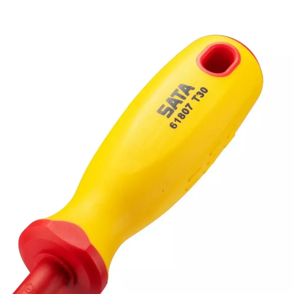 Chave Torx com Cabo Haste Isolada 1000V VDE IEC60900 CRV T30 Sata ST61807