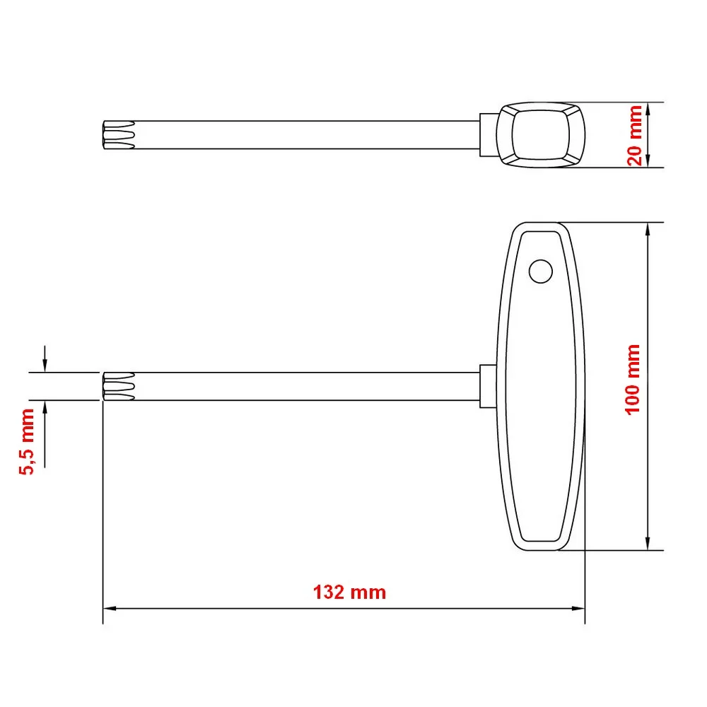 Chave Torx com Cabo T CRV T30-5,5MM Tramontina Pro 44362/130