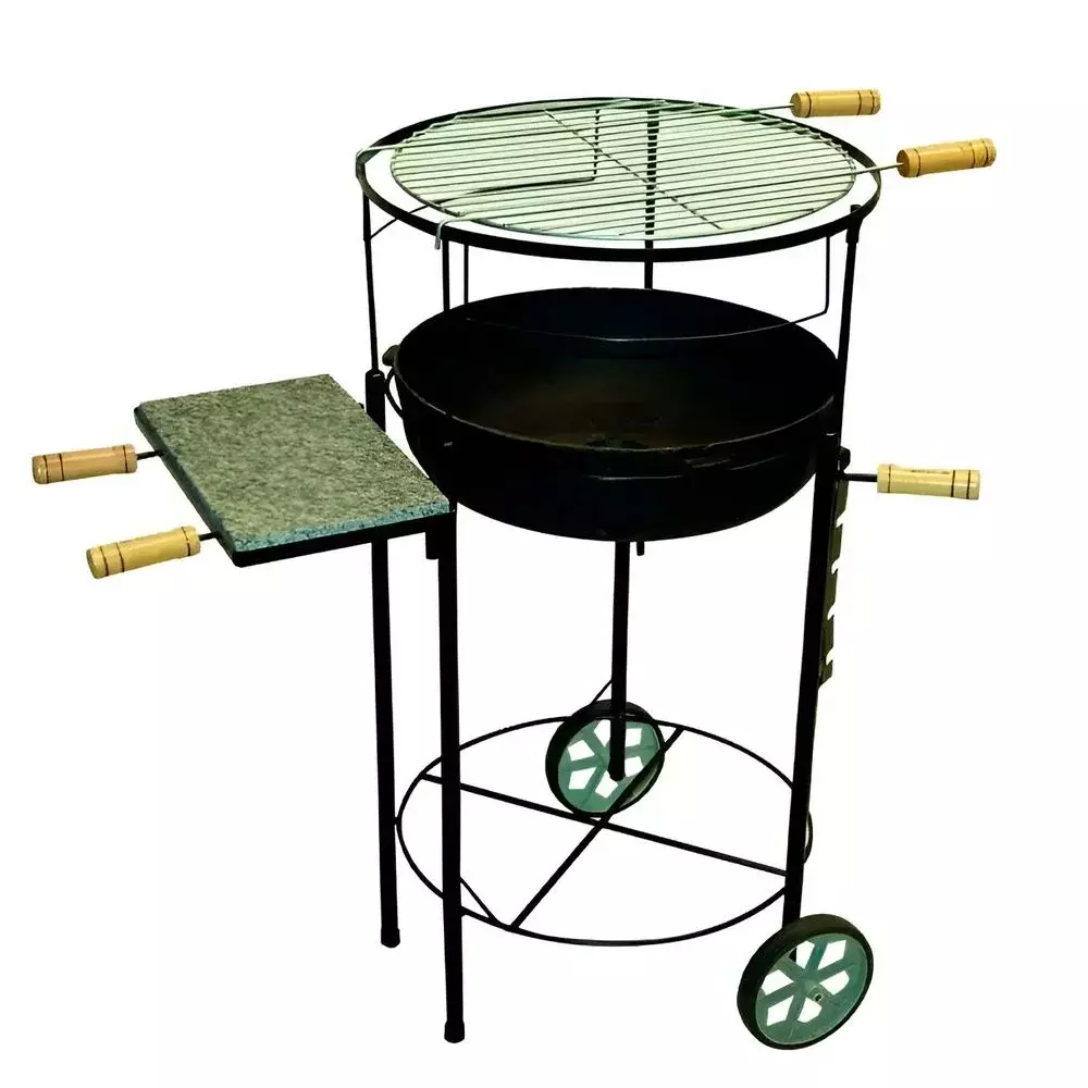 Churrasqueira Redonda Movel Altura Regulavel 80X46X75CM Ms 202