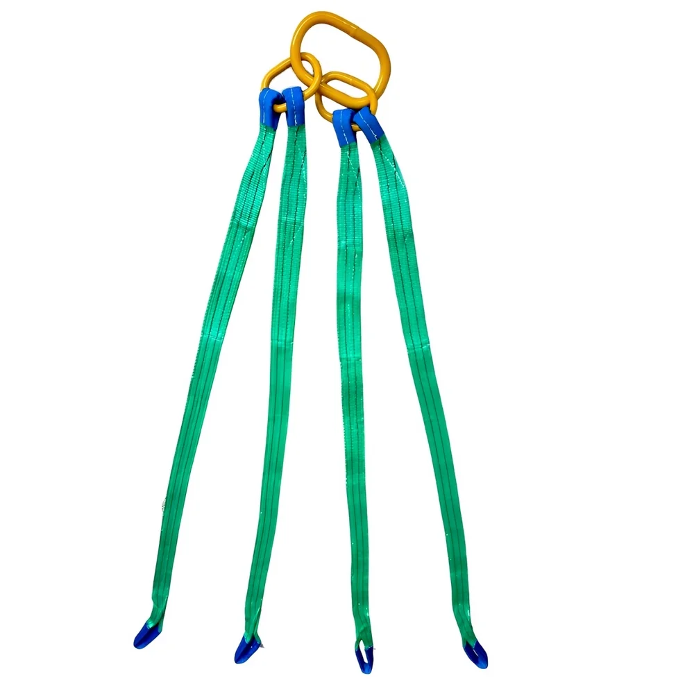 Cinta de Poliester Leg Verde Com 4 Pernas Fator Seguranca 4:1 4,2TX2M Fita Cabo 60DB