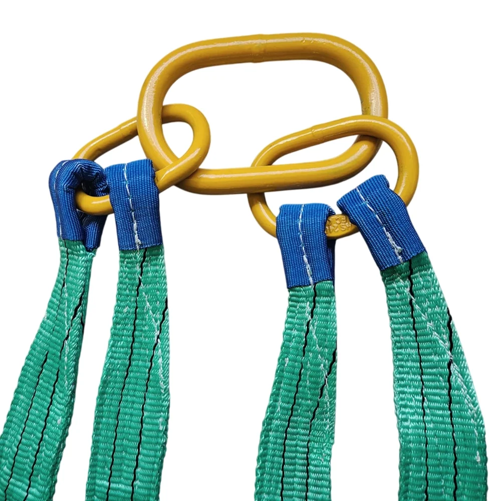 Cinta de Poliester Leg Verde Com 4 Pernas Fator Seguranca 4:1 4,2TX2M Fita Cabo 60DB