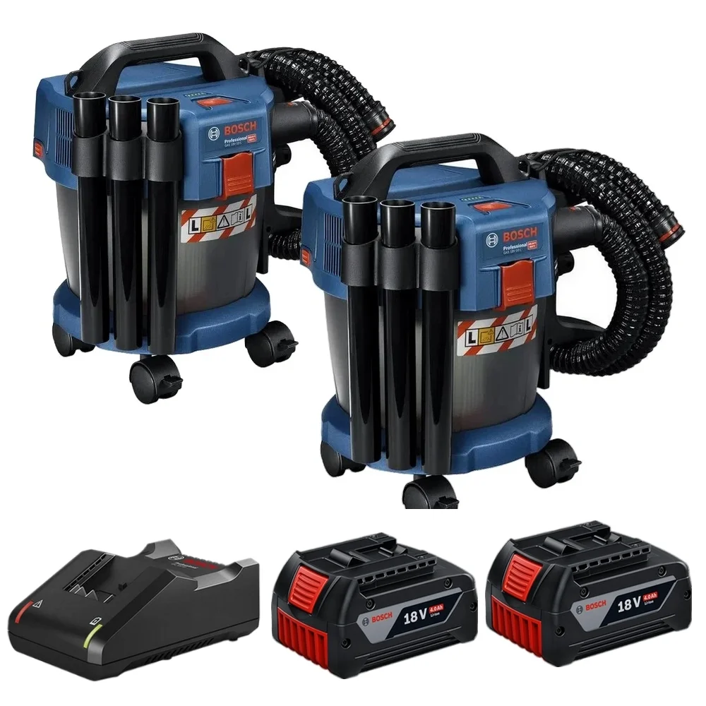 Combo Pague Menos Bosch 18V - Aspirador de Pó 10L + Aspirador de Pó 10L + 2 Baterias 18V 4ah e Carregador Bivolt BOSCH