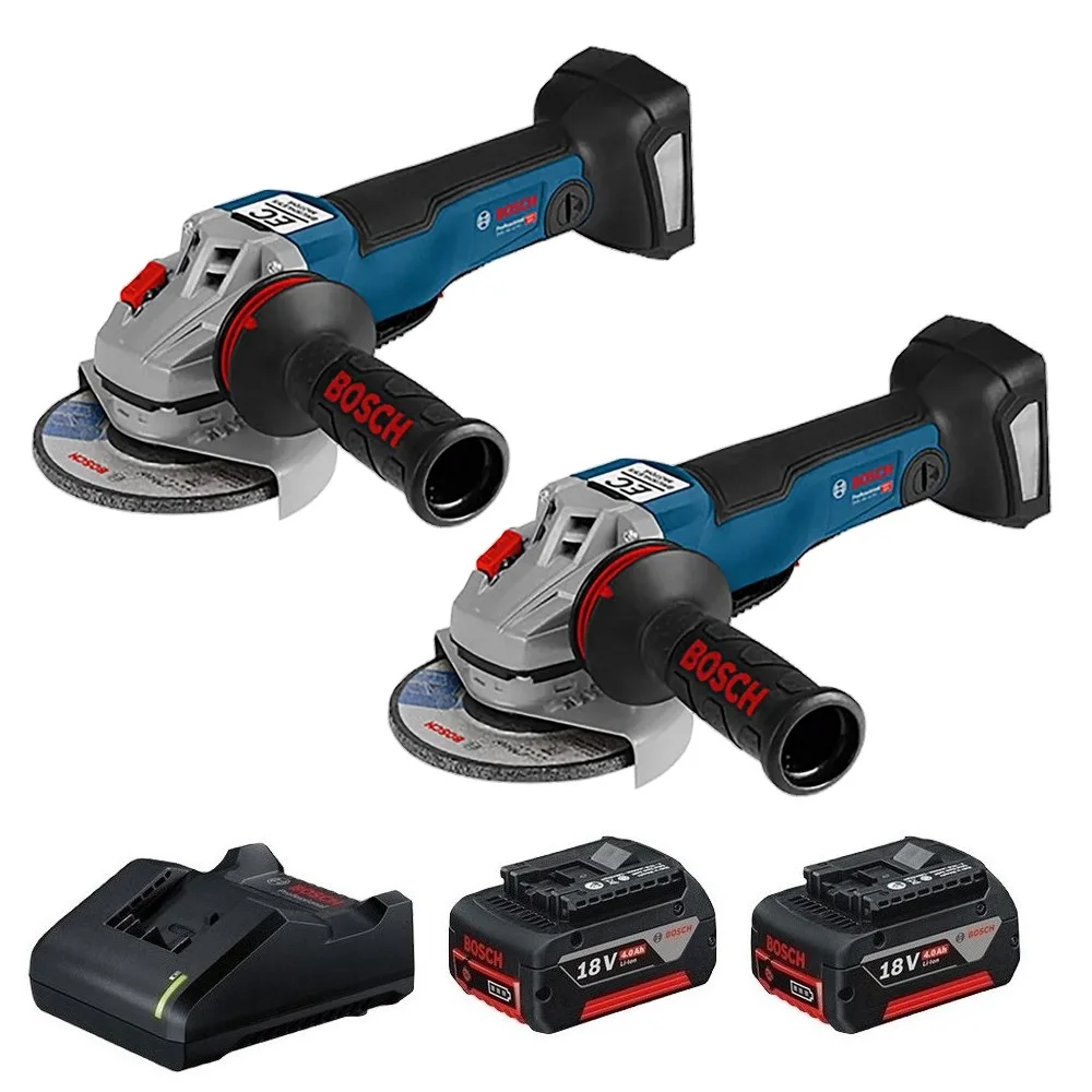 Combo Pague Menos Bosch 18V - Esmerilhadeira 5" + Esmerilhadeira 5" + 2 Baterias 18V 4ah e Carregador Bivolt BOSCH