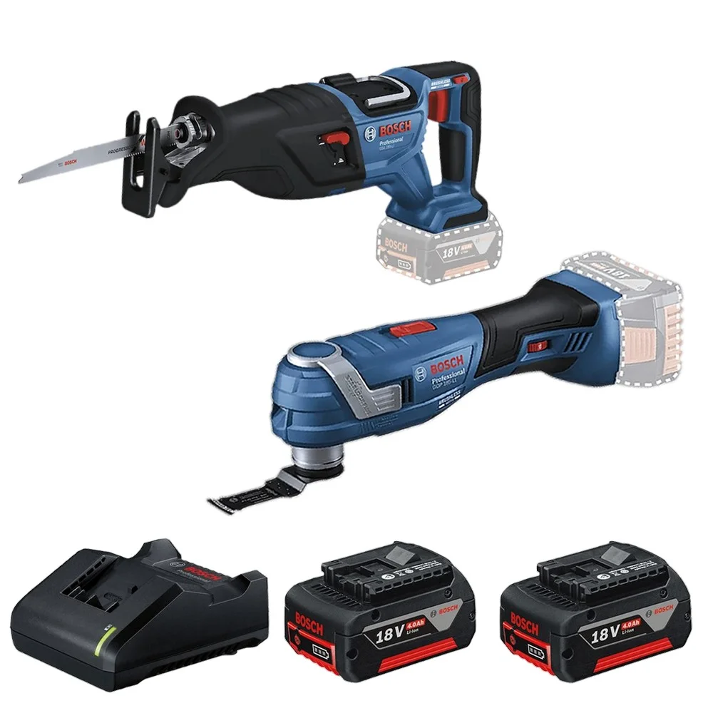 Combo Pague Menos Bosch 18V - Multicortadora Oscilante+Serra Sabre+2 Baterias 18V 4ah e Carregador Bivolt BOSCH