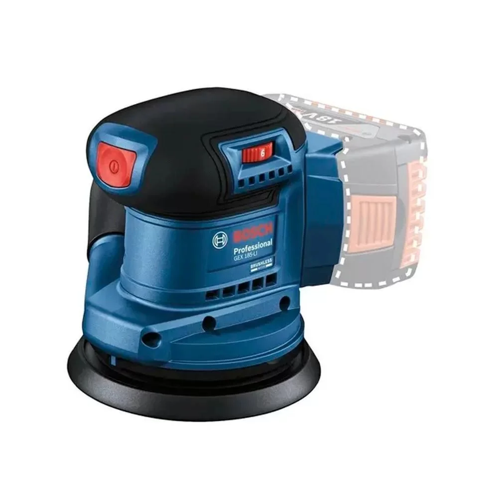 Combo Pague Menos Bosch 18V - Refletor de Led 2200 Lumens + Lixadeira Roto Orbital 5"-125mm + 2 Baterias 18V 4ah e Carregador Bivolt BOSCH