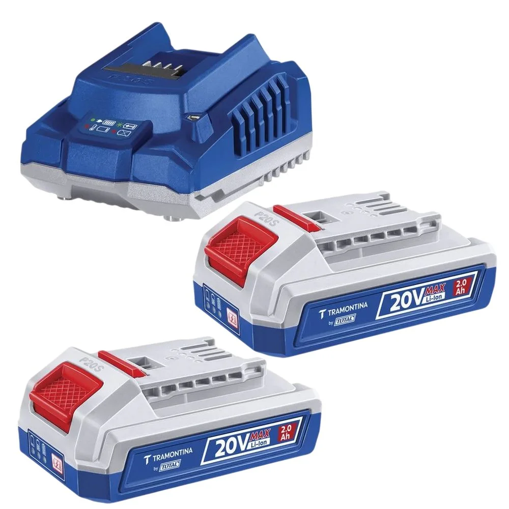 Combo Parafusadeira Furadeira+chave Impacto 20V Maleta Carregador 2 Baterias 2AH 1/4" 3/8" Bivolt Tramontina by Total 42328/001