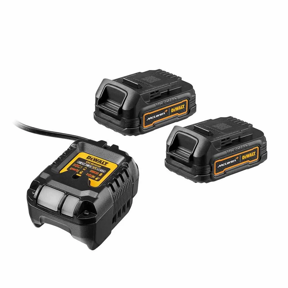 Combo Parafusadeira+furadeira Impacto 20V Carregador Maleta e 2 Baterias 2AH Mclaren 1/2" 1/4" Bivolt Dewalt DCK200ME2GT-BR