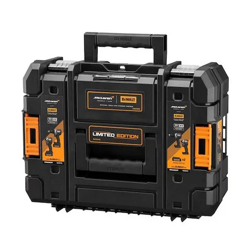 Combo Parafusadeira+furadeira Impacto 20V Carregador Maleta e 2 Baterias 2AH Mclaren 1/2" 1/4" Bivolt Dewalt DCK200ME2GT-BR