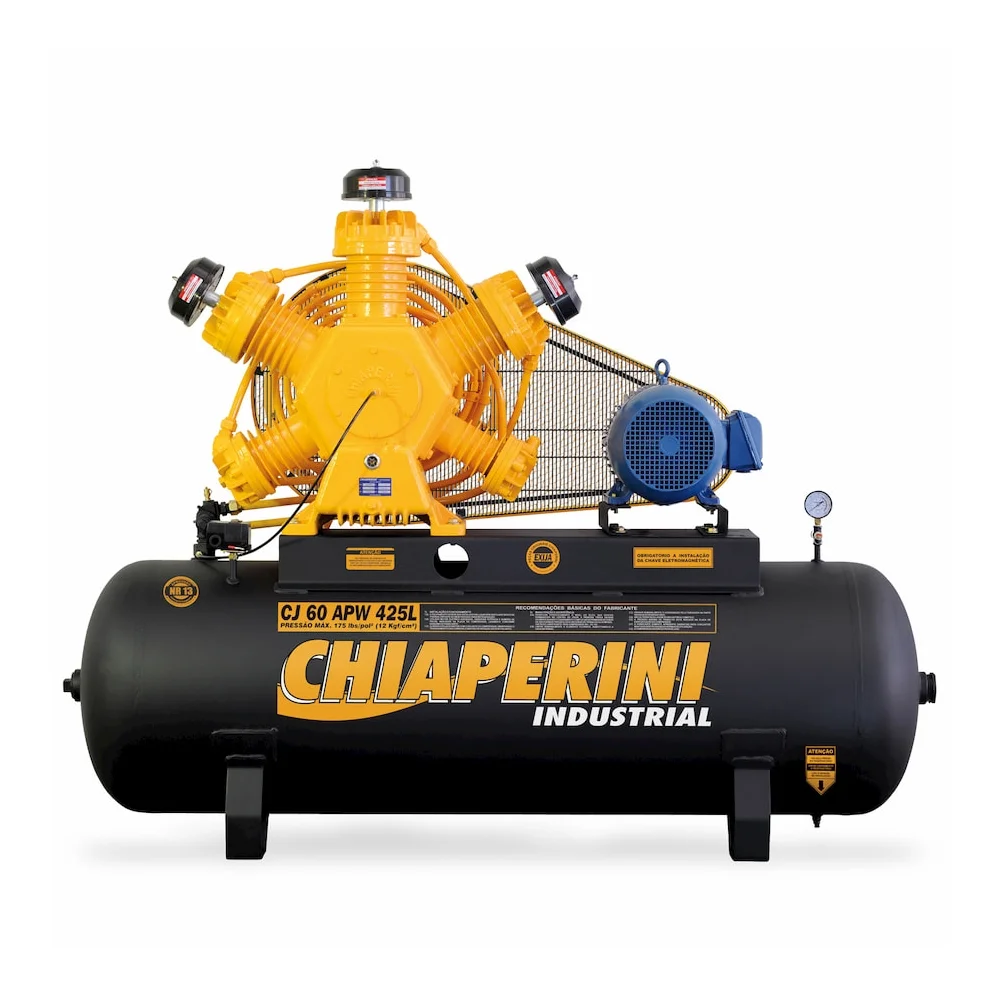 Compressor de Ar Alta Pressao 15HP 425 Litros 175 Libras 60PCM 220/380V TRIF Chiaperini CJ60 APW 425L