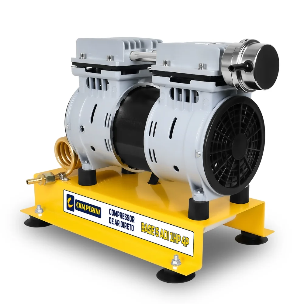 Compressor de Ar Direto Isento de Oleo Sobre Base 1HP 147L/MIN 120PSI 5,2PCM 110V Chiaperini 5 ADI