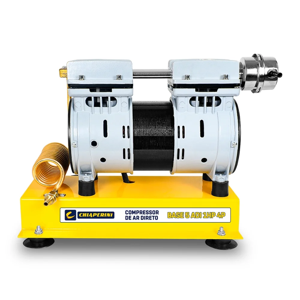 Compressor de Ar Direto Isento de Oleo Sobre Base 1HP 147L/MIN 120PSI 5,2PCM 110V Chiaperini 5 ADI