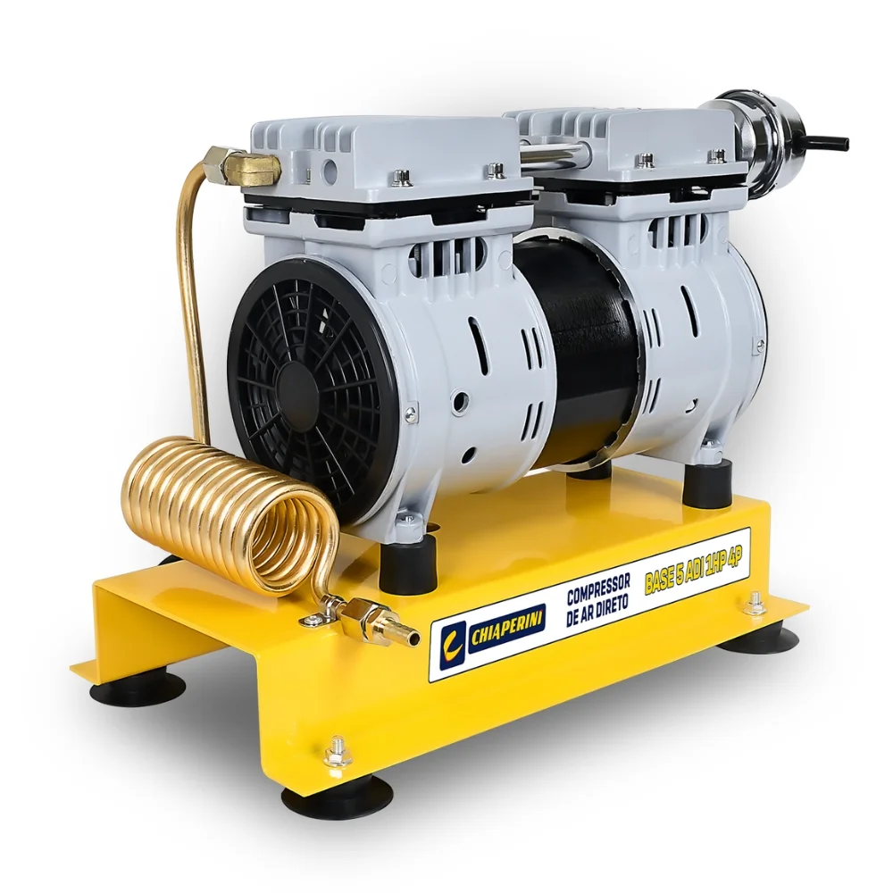 Compressor de Ar Direto Isento de Oleo Sobre Base 1HP 147L/MIN 120PSI 5,2PCM 220V Chiaperini 5 ADI