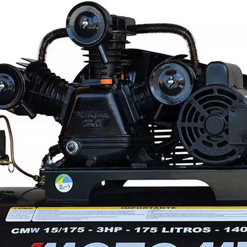 Compressor de Ar Media Pressao 3HP 175 Litros 140 Libras 15PCM Bivolt Motomil CMW-15/175
