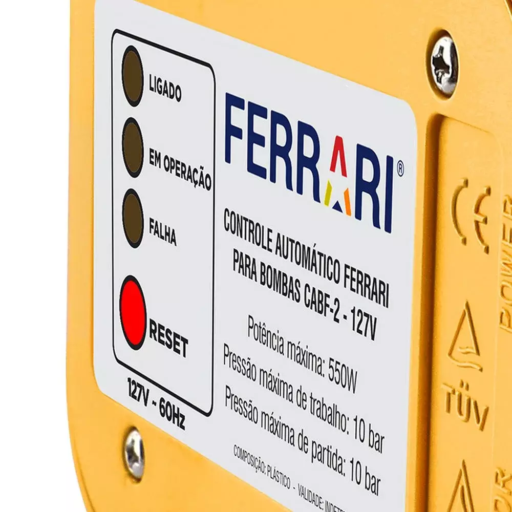 Controlador Automatico de Pressao Bomba Dagua Bivolt Ferrari CABF-1